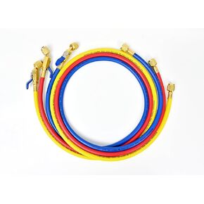72 "lLength 1/4" Diameter Hose With Compact Ball Valve End Refrigerant Filling Hose Set