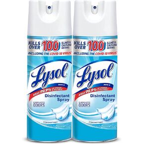 Lysol Disinfectant Spray, Sanitizing and Antibacterial Spray, For Disinfecting and Deodorizing, Crisp Linen,12.5 Fl Ounce (Pack of 2)