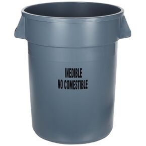Rubbermaid Commercial Products Large Brute Trash Can/Garbage Container, 32-Gallon, Gray, Plastic Bin for Indoor/Outdoor/Garage/School/Festival