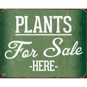 ZMKDLL Plants for Sale Garden Centre Allotment Greenhouse Flowers Metal Tin Sign,12x8 Inches