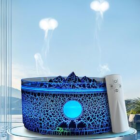 Essential Oil Diffuser for Home Diffusers for Large room,300ml Volcano Aromatherapy Diffuser with Jellyfish & Flame Mist Mode,3 Timers&3 Colors Light,Auto Shut-Off room scent diffusers for Home Office