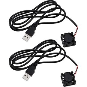 eMagTech 2pcs 2510 USB Cooling Fan Brushless Hydraulic Bearings DC Cooling Fan 25x25x10mm Micro Bearings Turbo Cooling Fan for Laptop Motherboard 3D Printer