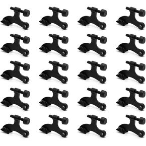 20 Pack Hinge Pin Black Door Stopper, Adjustable Heavy Duty Hinge Pin Door Stop with Black Rubber Bumper Tips