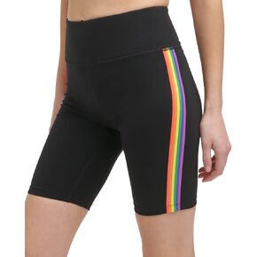 DKNY Sport Women's Rainbow-Stripe Bike Shorts