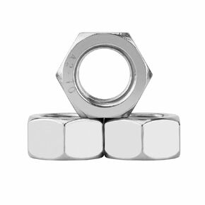 Junter 50pcs M6-1.0Pitch Hexagon Left Hand Thread Full Nuts Hex Reverse Nuts Left Thread Metric A2 Stainless Steel Thread Hex Nuts DIN934