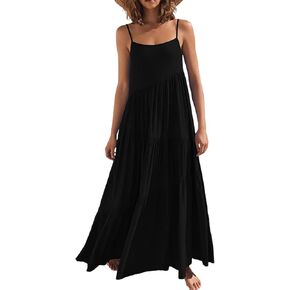 Chatinction Women’s Summer Spaghetti Strap Sleeveless Long Maxi Dress Flowy Beach Vacation Dresses