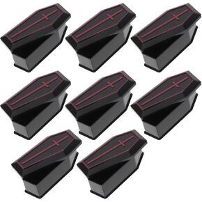 8pcs Halloween Coffin Boxes Plastic Candy Jewelry Boxes Tiny Coffin Trick Or Treat Candy Containers for Halloween Party Favor Supplies