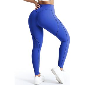 SEASUM Butt Lifting Leggings for Women High Waisted Workout Gym Compression Tummy Control Exposed Lined Seams Yoga Pants