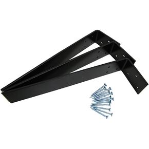 Weha 15 Inch x 2-1/2 Inch x 1/4 Inch L Shaped Counter Top Support Bracket Set of 3 Plus 12 Screws
