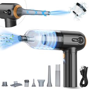 Handheld Car Vacuum Cleaner, 15000Pa Cordless Vacuum Cleaner and Air Duster, Portable Strong Suction Car Vacuum with LED Display, Rechargeable Blower Mini Vacuum Cleaner for Home Car Pet Hair Dust