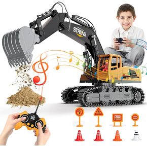 Kids-Play-Construction Cement-Mixer-Trucks Christmas Birthday-Gifts - RC Cement Truck Toy with Rechargeable Batteries Realistic Light and Sound Suitable for Kids Boys Girls