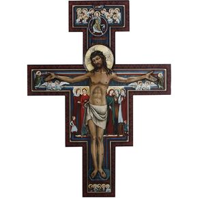 Christian Brands Gerffert Marco Sevelli Collection - San Damiano Wooden Crucifix with Hanger, 31-Inch