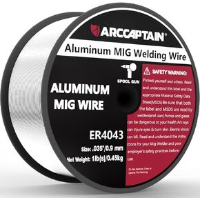 ARCCAPTAIN Silicon Aluminum Welding Wire ER4043 .035" Mig Welding Wire, 1 Pound Spool