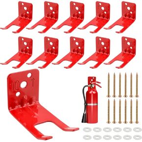 12 Pack Fire Extinguisher Bracket Universal Fire Extinguisher Wall Mounts Fire Extinguisher Wall Hook Holder Hanger for 5 lb-13 lb,with Screws