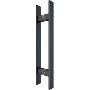 BARNSMITH 36" Barn Door Push Pull Handle,Heavy Duty Grade-304 Stainless Steel Square Commercial Door Handle,Entrance Entry Front Door Handle Office Handle Pull Set for Wood Door Glass Door,Black