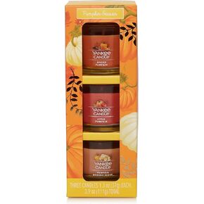 Yankee Candle Pumpkin Season Gift Set 3 Mini Candles - Spiced Pumpkin, Apple Pumpkin, and Pumpkin Banana Scone