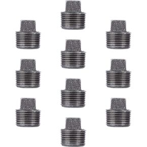 3/4" Square 90 Degree Elbow Fitting, PIPE DECOR Black Malleable Iron Fittings Fit Standard 3/4 Inch Pipes, Nipples and Fittings, Industrial DIY Furniture and Shelves, 4 Pack