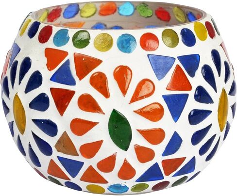 Set of 10 Home Decor Love Gift Living Room Bedroom Fireplace Decorative Colorful Mosaic Glass Candle Holder Wedding Decoration Event Party Supplies Tea Light Votive in Saudi Arabia
