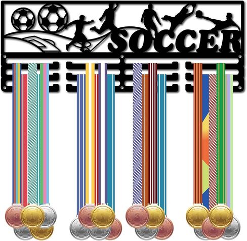 CREATCABIN Cross-Country Running Medal Hanger Display Sports Medal Holder Marathon Over 60+ Medals Award Iron Holder Rack Frame Wall Mounted Hanging for Medalist Runner Athlete Gift 15.7 x 5.9 Inch in Saudi Arabia