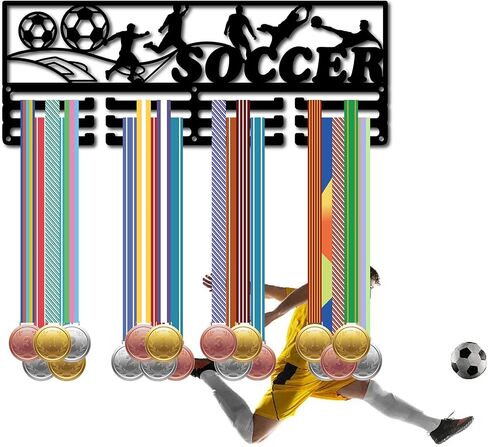 CREATCABIN Cross-Country Running Medal Hanger Display Sports Medal Holder Marathon Over 60+ Medals Award Iron Holder Rack Frame Wall Mounted Hanging for Medalist Runner Athlete Gift 15.7 x 5.9 Inch in Saudi Arabia