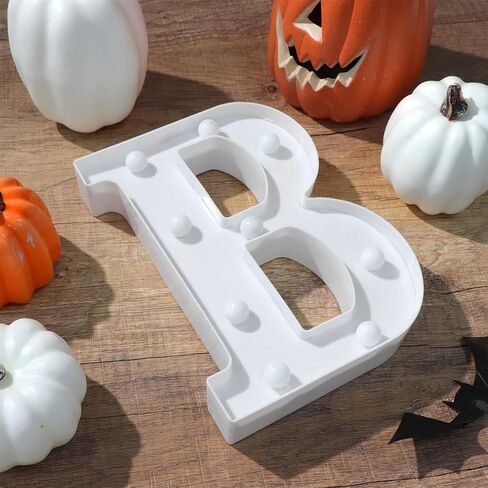 LED زخارف الهالوين حروف سرادق: 6 قطع سرادق تضيء الحروف Boo EEK Halloween Party Letter Sign Lights، تعمل بالبطارية، رف الطاولة ديكور جداري مضاء للأطفال في المنزل والمكتب والمدرسة in Kuwait