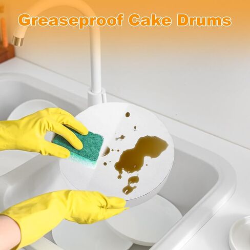 10 Pcs Round Cake Drums 8-Inch, 1/2" Thickened Cardboard Cake Boards, White Greaseproof Cake Base for Delicate Cake Decoration in Saudi Arabia