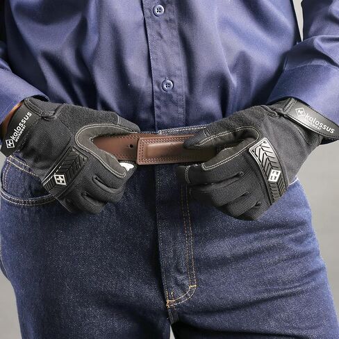 قفازات عمل Kolossus لجميع الأغراض، أدوات عامة، قبضة مرنة، شاشة تعمل باللمس، مفاصل مبطنة وراحة اليد، أسود in Kuwait