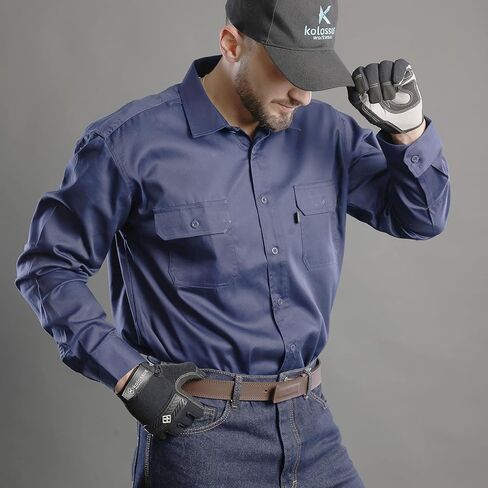 قفازات عمل Kolossus لجميع الأغراض، أدوات عامة، قبضة مرنة، شاشة تعمل باللمس، مفاصل مبطنة وراحة اليد، أسود in Kuwait