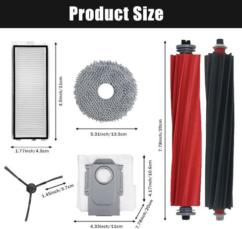 22PCS Replacement Parts for Roborock Qrevo Master, Qrevo Master Robot Vacuum Cleaner Accessories Kit, 1 Cleaning Tool 2 Brushroll 4 Filter 4 Mop Pad 6 Side Brush 6 Dust Bag in Saudi Arabia