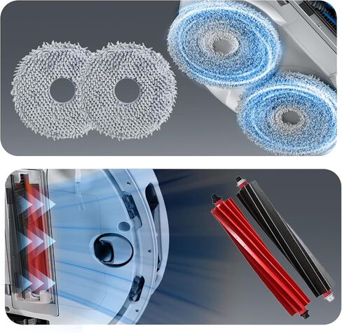 22PCS Replacement Parts for Roborock Qrevo Master, Qrevo Master Robot Vacuum Cleaner Accessories Kit, 1 Cleaning Tool 2 Brushroll 4 Filter 4 Mop Pad 6 Side Brush 6 Dust Bag in Saudi Arabia