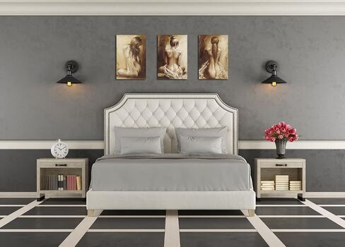 Paimuni Ballet Textured Wall Art Dancing Girl in 3D Floral Dress Painting for Living Room Gray Bedroom Wall Decor 24x36 Inch in Saudi Arabia