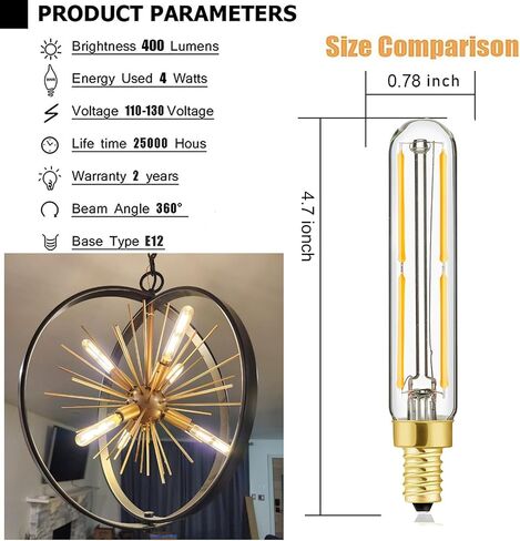 Leools LED Bulb Dimmable 6W Equal Soft White 3000K T6 T6.5 E12 Candelabra Bulb 60 watt for Chandeliers,Ceiling Fan,Pendant,Wall sconces AC120V 600LM e12 Light Bulb 6Pack in Saudi Arabia