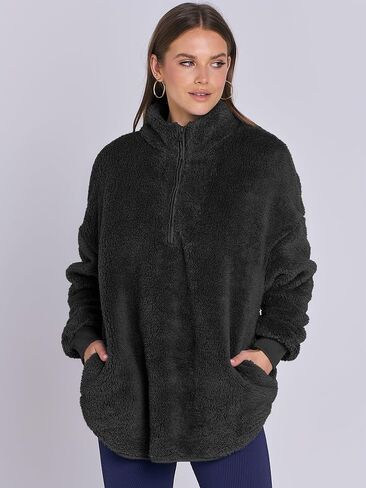 ANRABESS Women's Zip Up Sweatshirt Sherpa Fuzzy Fleece Hoodies Cozy Pullover Soft Sweaters Tops 2024 Fall Trendy Clothes in Saudi Arabia