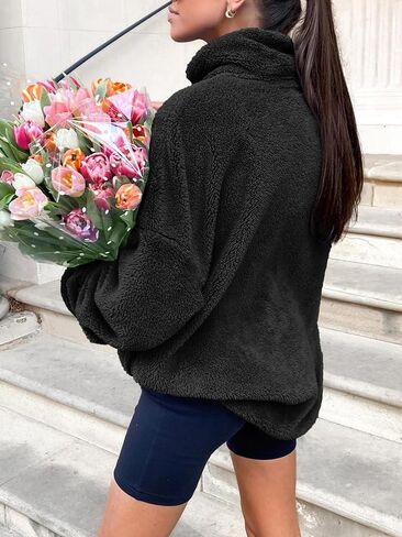 ANRABESS Women's Zip Up Sweatshirt Sherpa Fuzzy Fleece Hoodies Cozy Pullover Soft Sweaters Tops 2024 Fall Trendy Clothes in Saudi Arabia