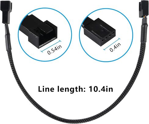 Diann 10 قطع PWM Fan Splitter Cable 4-Pin الأكمام مضفر محول الكمبيوتر PC مروحة الطاقة تمديد كابل محول للكمبيوتر ATX Case 4-Pin / 3-Pin كابل مروحة التبريد in Saudi Arabia