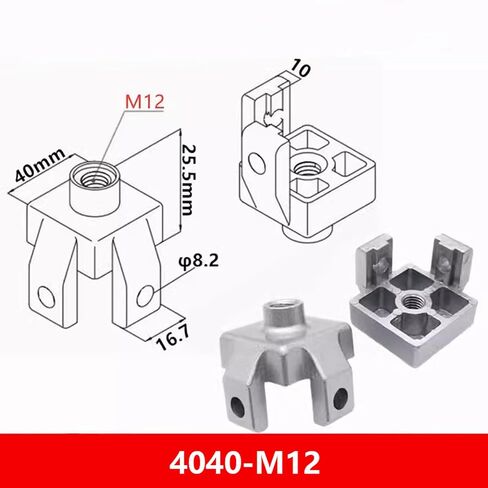(6 قطع) 4040 M12 دعامة قاعدة تثبيت أرضية لموصل نهاية القدم لفتحة T من الألومنيوم، فضي، jijiaolianjiejian06 in Saudi Arabia