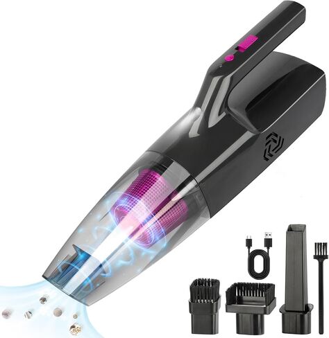 Sendowtek Handheld Vacuum Cordless for Car, Rechargeable Vacuum Hoover 9000pa Battery-Powered Hand Held Vacuuming Hoover Portable Cleaner Car Vac for Home Pet Office in Saudi Arabia