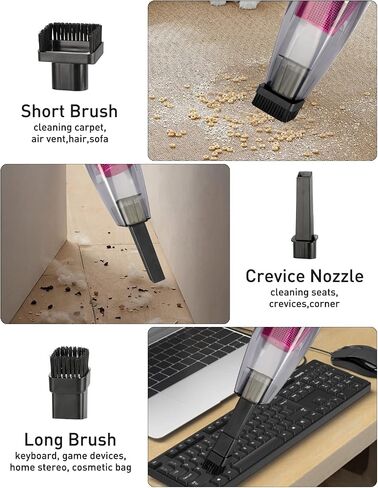 Sendowtek Handheld Vacuum Cordless for Car, Rechargeable Vacuum Hoover 9000pa Battery-Powered Hand Held Vacuuming Hoover Portable Cleaner Car Vac for Home Pet Office in Saudi Arabia