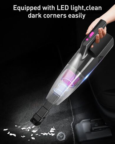 Sendowtek Handheld Vacuum Cordless for Car, Rechargeable Vacuum Hoover 9000pa Battery-Powered Hand Held Vacuuming Hoover Portable Cleaner Car Vac for Home Pet Office in Saudi Arabia