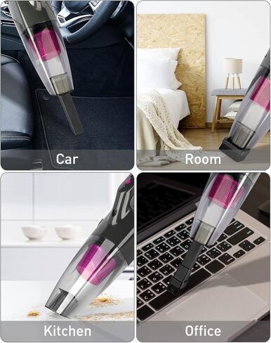 Sendowtek Handheld Vacuum Cordless for Car, Rechargeable Vacuum Hoover 9000pa Battery-Powered Hand Held Vacuuming Hoover Portable Cleaner Car Vac for Home Pet Office in Saudi Arabia