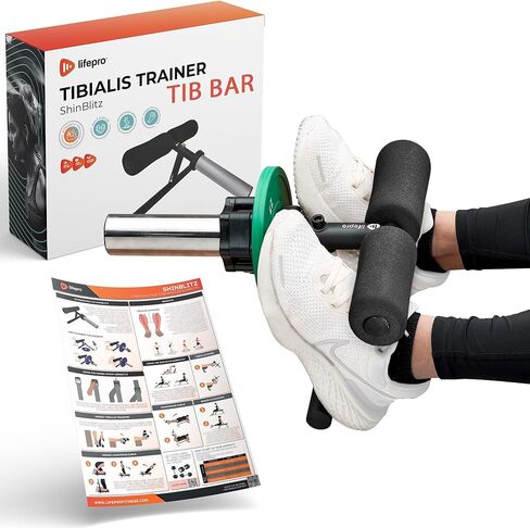 Lifepro Tib Bar - قضيب Tibialis لتدريب قوة الكاحل والساق، آلة تدريب الساق Tibialis Trainer Tibia Dorsi لسيقان أقوى - تناسب لوحات الوزن الأولمبية مقاس 2 بوصة، معدات التمرين الأمامية Tibialis in Kuwait