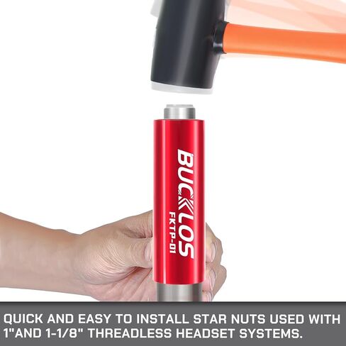 BUCKLOS Bike Fork Star Nut Setting Install Tool with Free Star Nuts and Spare Special Screws for 1", 1-1/8" Threadless Fork Tubes and Headset System, Stainless Steel Bicycle Star Nut Installation Tool in Kuwait