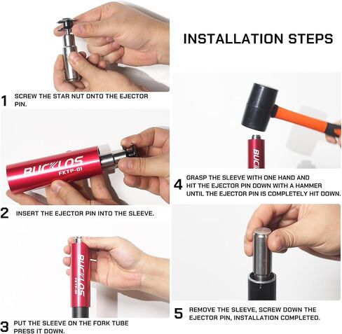 BUCKLOS Bike Fork Star Nut Setting Install Tool with Free Star Nuts and Spare Special Screws for 1", 1-1/8" Threadless Fork Tubes and Headset System, Stainless Steel Bicycle Star Nut Installation Tool in Kuwait