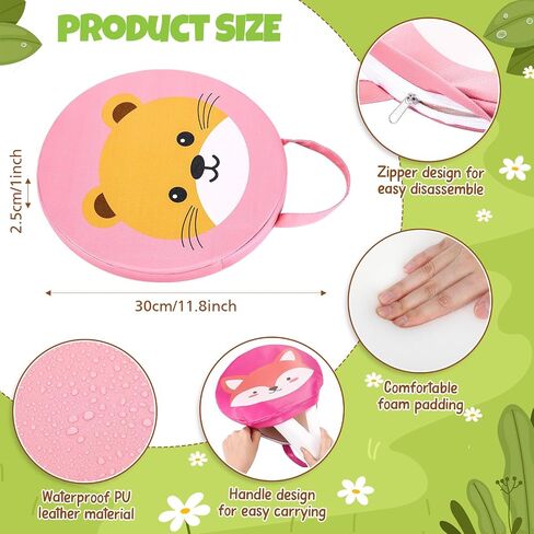 Suzile 12 Pcs Cartoon Kids Floor Cushions for Classroom, Round Flexible Seating with Handle, Soft Waterproof Floor Pillow with Cute Animals Patterns for Home Daycare Preschool Kindergarten, 12 Styles in Saudi Arabia