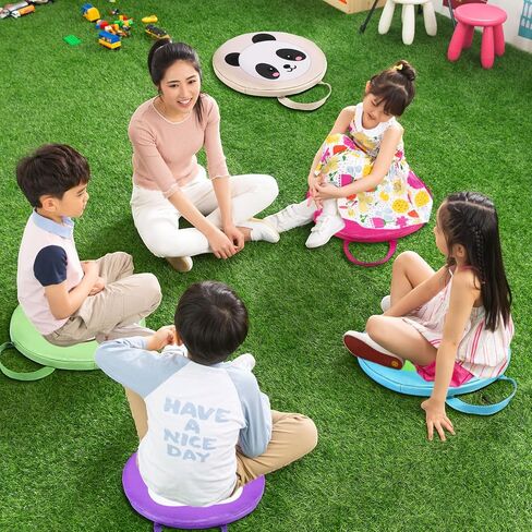 Suzile 12 Pcs Cartoon Kids Floor Cushions for Classroom, Round Flexible Seating with Handle, Soft Waterproof Floor Pillow with Cute Animals Patterns for Home Daycare Preschool Kindergarten, 12 Styles in Saudi Arabia