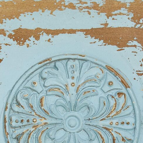 رف حائط Deco 79 Wood Scroll 1، مقاس 32 بوصة × 4 بوصة × 8 بوصة، أزرق in Saudi Arabia