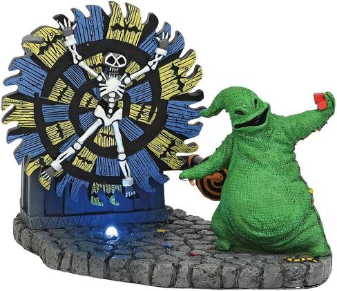 Department 56 Disney the Nightmare Before Christmas Village Accessories Oogie Boogie Gives a Spin Lit Animated Figurine, 4.33 Inch, Multicolor in Saudi Arabia