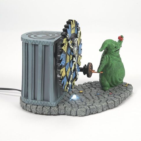 Department 56 Disney the Nightmare Before Christmas Village Accessories Oogie Boogie Gives a Spin Lit Animated Figurine, 4.33 Inch, Multicolor in Saudi Arabia