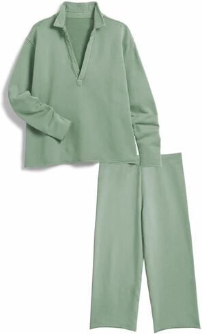 Feager Womens Slouchy Sets Two 2 Piece Lounge Wear 2024 Trendy Fashion Cute Clothes Trendy Cozy Travel Outfit in Saudi Arabia