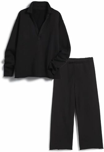 Feager Womens Slouchy Sets Two 2 Piece Lounge Wear 2024 Trendy Fashion Cute Clothes Trendy Cozy Travel Outfit in Saudi Arabia